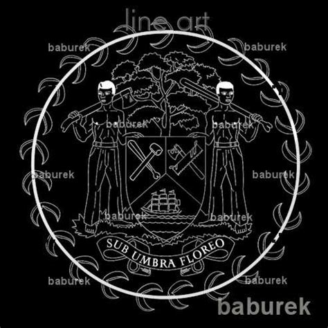 Belize coat of arms – Line Art – shop.baburek