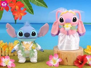 sweetheart plush toys: Disney Sega Large Stitch & Angel Wedding 2009