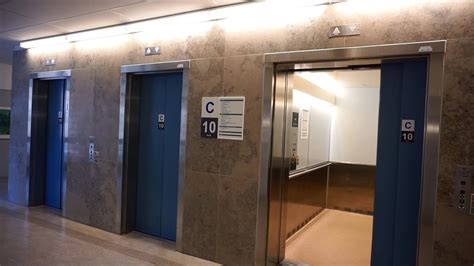 1990s KONE M-series traction bed / passenger elevators @ Linköping University Hospital (Building ...