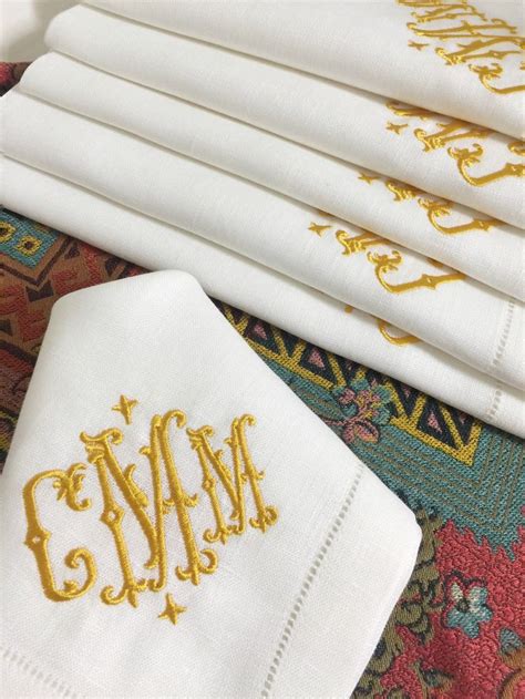 Isabella Signature monogrammed linen napkins. www.bellalino.com ...