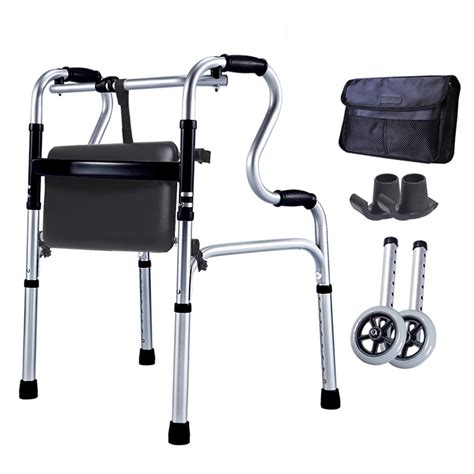 Buy Tall Senior Walker, Folding Rollator Lightweight Walkers for Tall Men Over 6 Ft, Upright ...