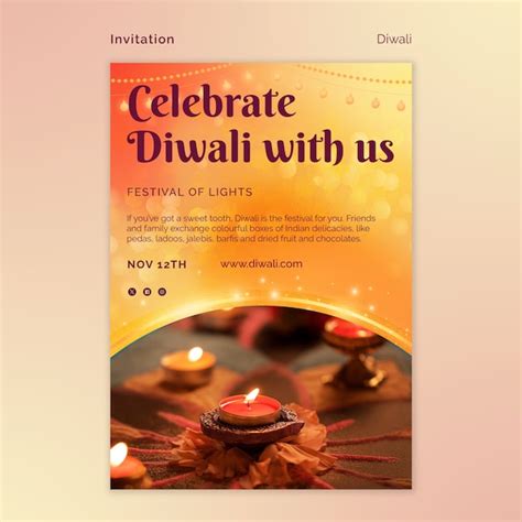 Free PSD | Diwali celebration invitation template