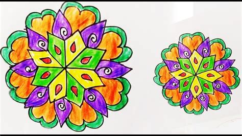 43+ Easy Drawing Rangoli Designs, Great Concept