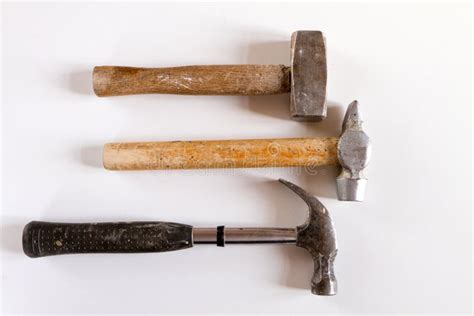 Set of three old hammers stock photo. Image of path, grunge - 24175390