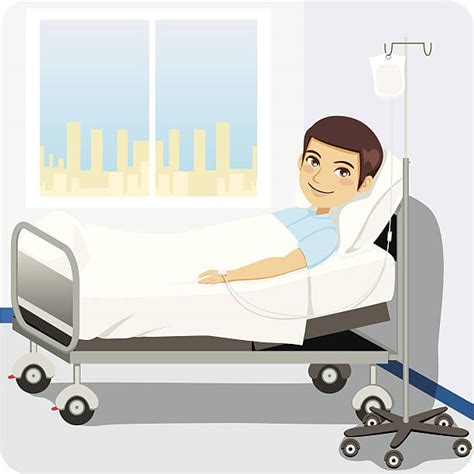 Royalty Free Cartoon Of A Sick Person In Bed Clip Art, Vector Images & Illustrations - iStock