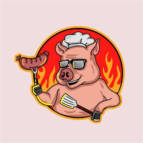 pig chef cartoon design vector illustration 3500299 Vector Art at Vecteezy