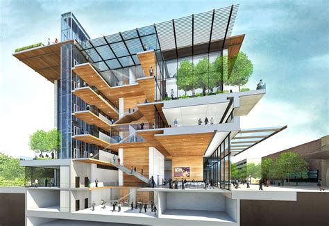 an artist's rendering of the exterior of a modern building