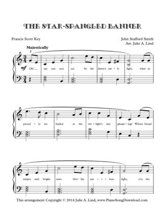 The Star-Spangled Banner (Lvl 3) - National Anthem Free Piano Sheet Music PDF