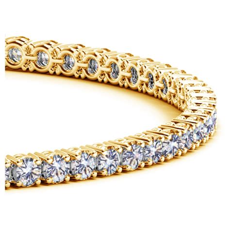 14K Yellow Gold Round Diamond Tennis Bracelet (5 ct. tw.) | Bracelets gold diamond, Yellow gold ...