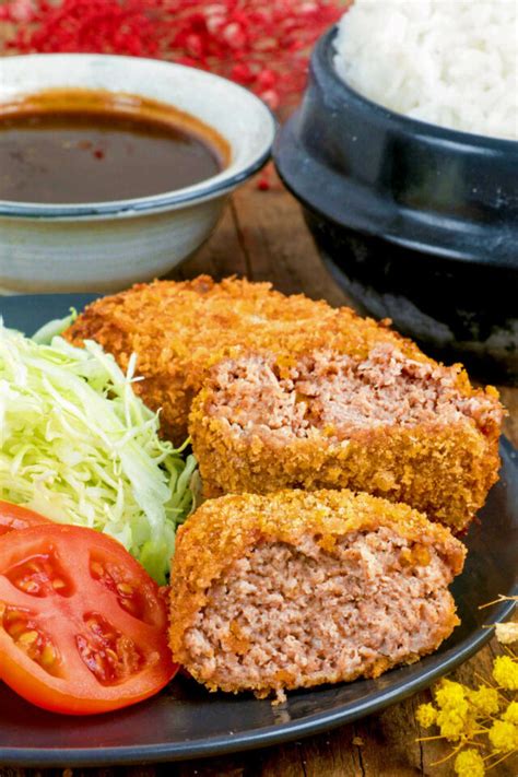 Easy Menchi Katsu Recipe - (with step-by-step Video) - Foxy Folksy