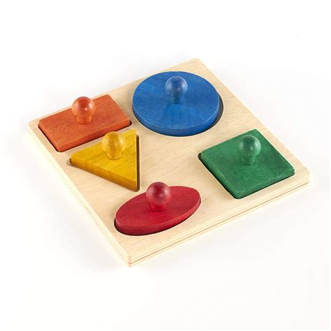 Geometric Colorful Puzzle Board - 5 Shapes: Kids Early Learning Educational and Development ...