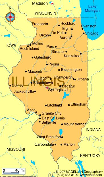 Map of Illinois Cities