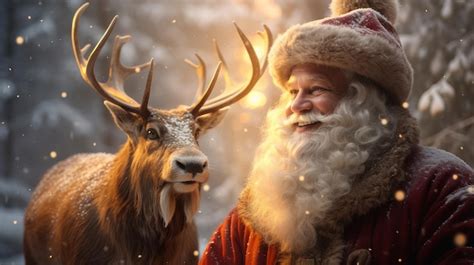 Premium AI Image | Santa claus with reindeer