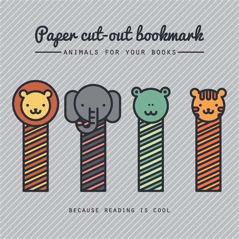 Paper Cut-Out Animal Bookmarks 12473286 Vector Art at Vecteezy