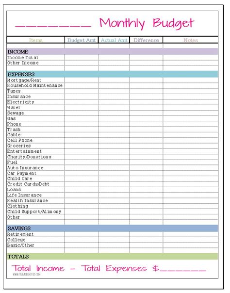 Budget Printable Images Gallery Category Page 2 - printablee.com