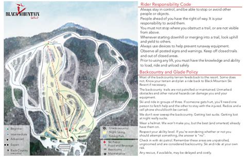 Black Mountain, Maine Ski Trail Map Free Download