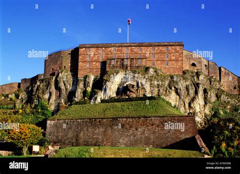 France, Territoire de Belfort, Lion and Belfort citadel Stock Photo - Alamy