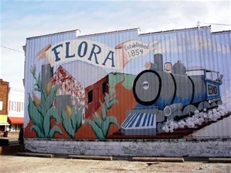 Town History Mural - Flora, Illinois - Murals on Waymarking.com