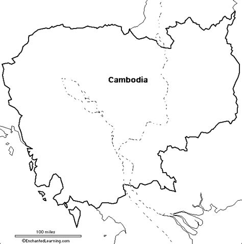 Outline Map: Cambodia - EnchantedLearning.com