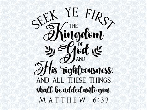 Matthew 6:33 KJV Seek Ye First the Kingdom of God Bible Verse SVG With ...