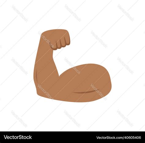 Arm muscle emoji of strong bicep emoticon Vector Image