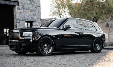 All-Black Rolls-Royce Cullinan Rides Hunkered Down on Glossy, Forged ...