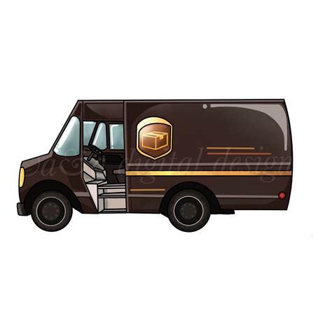 UPS Truck Instant Digital Download, PNG, JPG Files, Delivery Truck ...