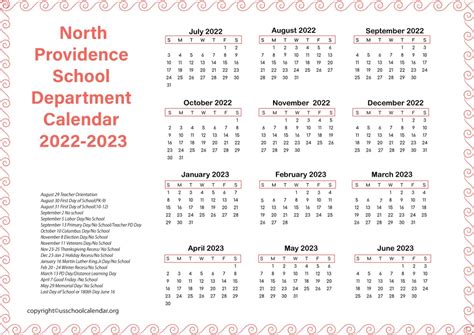 [NPROV] North Providence School Department Calendar 2023