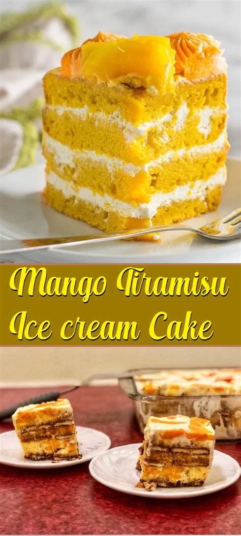Mango Tiramisu Ice cream Cake - OMG chocolate desserts