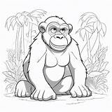 Gorilla Coloring Pages  Coloring Corner sketch template