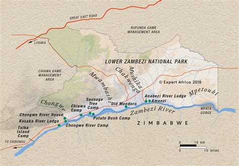 Reference map | Lower Zambezi National Park in Zambia | Expert Africa