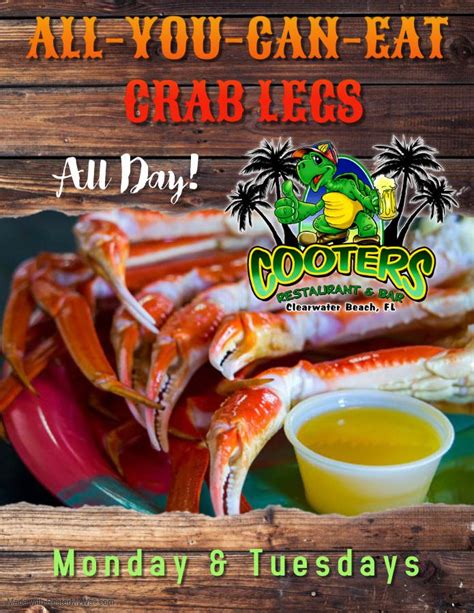 Cooters is Home of the All-U-Can-Eat Crab Legs Special!