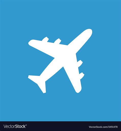 Airplane icon white on the blue background Vector Image