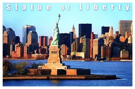 NEW YORK CITY Statue Liberty River Skyscrapers Chrome Postcard UNP NYC $3.20 - PicClick