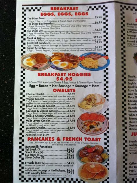 The Diner Menu, Menu for The Diner, Oakdale, Pittsburgh - Urbanspoon/Zomato