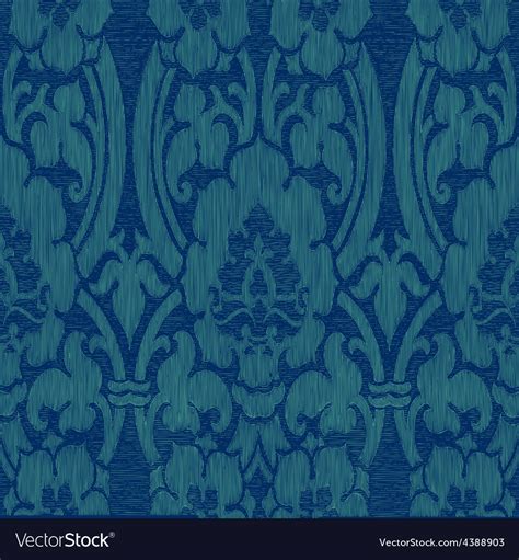 Seamless blue abstract striped floral pattern Vector Image