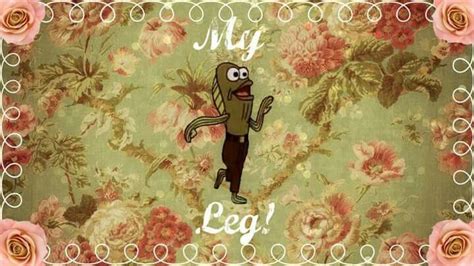 A Fred the fish with MY LEG! quote, saw this online but added the quote, the boarder and flowers ...