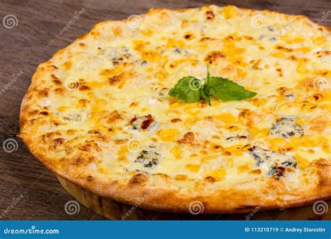 Four cheese pizza stock image. Image of lunch, white - 113210719