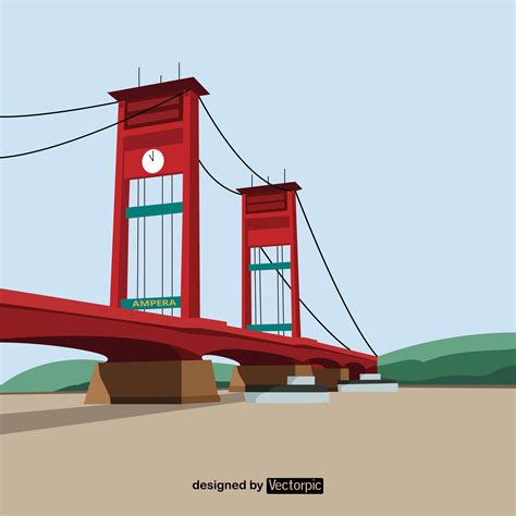 ampera bridge design free vector | VECTORPIC