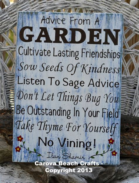 Advice From A Garden - Outdoor Decor - Garden Sign - Flowers - Nature ...