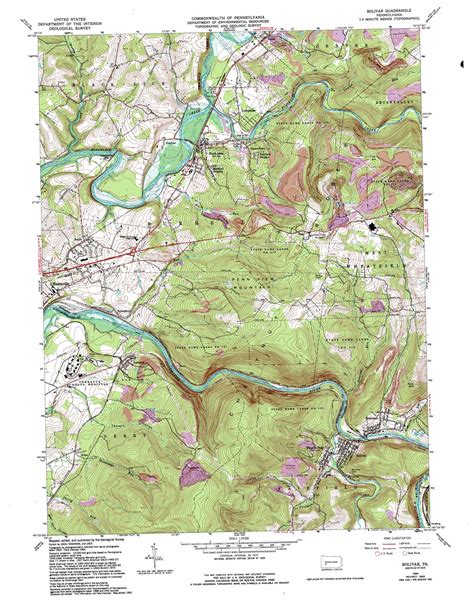 Bolivar topographic map, PA - USGS Topo Quad 40079d2