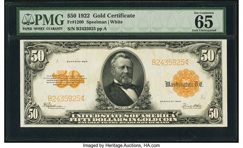 1922 Gold Certificates Large Pricing Guide | The Greensheet