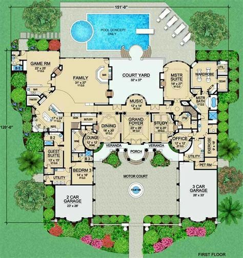 Floorplans | Mansion floor plan, House plans mansion, Luxury floor plans