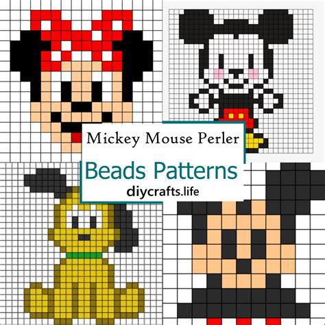 16 Mickey Mouse Perler Beads Patterns For Little Ones - DIY Crafts