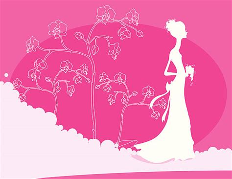 Pink And White Wedding Dresses Illustrations, Royalty-Free Vector ...