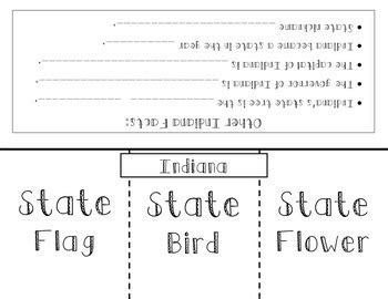 Indiana State Symbols Foldable by HoosierTeacher03 | TPT