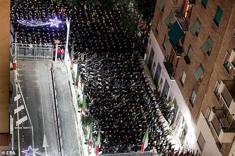 Hundreds of Italian far-right activists perform fascist salute to mark ...