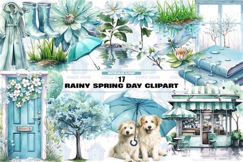 Rainy Spring Day Clipart PNG Graphics Graphic by Kookie House ...