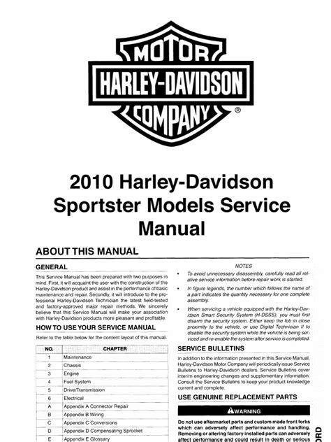 2010-2013 Harley Davidson Sportster Service Manual | PDF