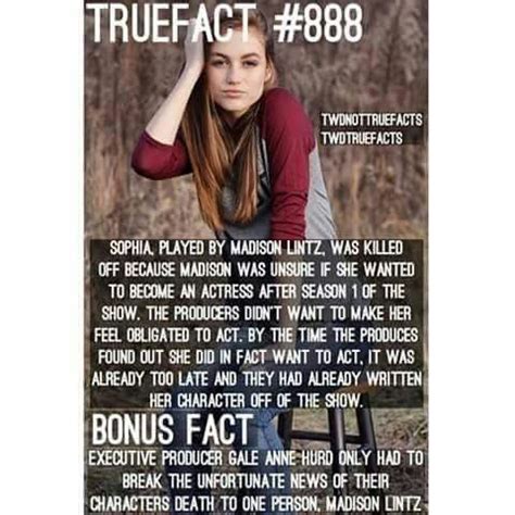 Yep. Sophia doesn't die in the comic,but in the tv series she did. Walking Dead Facts, The ...